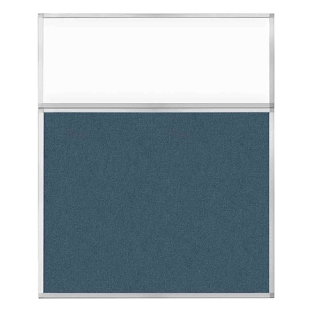 Versare Hush Panel Configurable Cubicle Partition 5' x 6' W/ Window Caribbean Fabric Clear Window 1812515-2